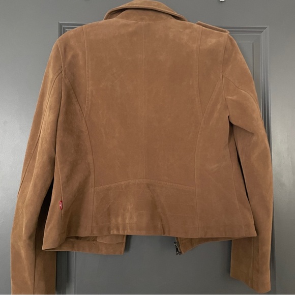 NWT Leviโs Faux Suede Asymmetrical Zip Front Motorcycle Jacket - Picture 2 of 5
